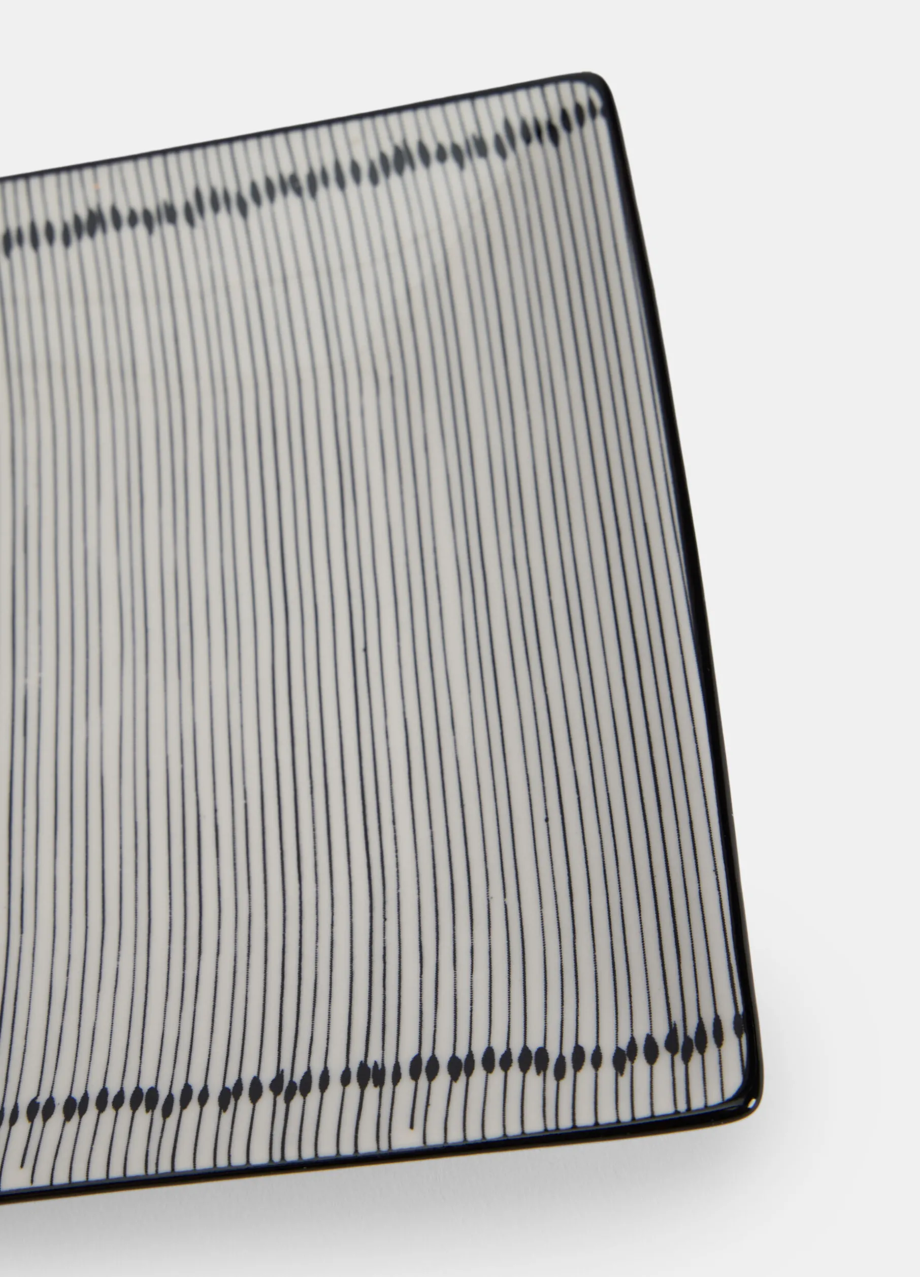 Vassoio rettangolare in ceramica bicolore